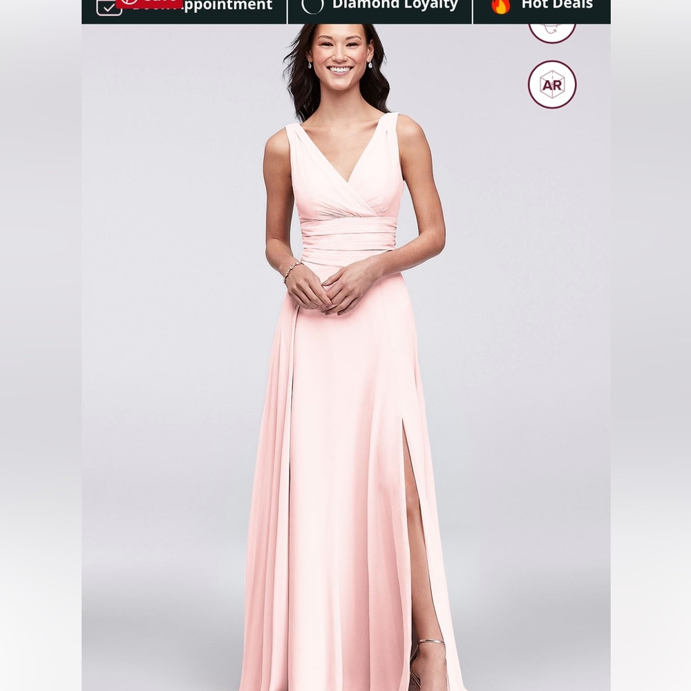 David Bridal’s Chiffon Surplice Tank Bridesmaid Dress